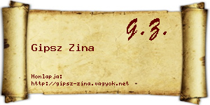 Gipsz Zina névjegykártya